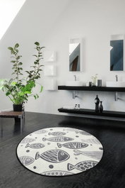Mijölnir Alfombrilla de baño Fish Djt - Blanco